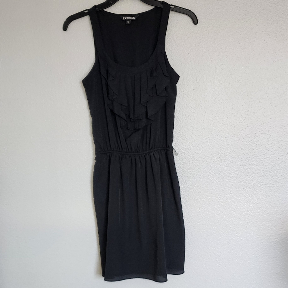 Express Womens Black Ruffle  Mini Dress/ASize XS/TP